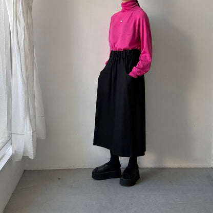 atelier naruse ウールタートルネックニット　ピンク×袖口レッド