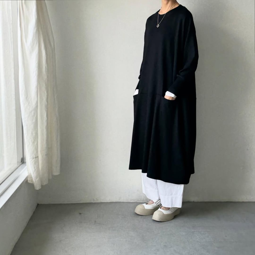 atelier naruse  スムースウールコクーンワンピース　size1