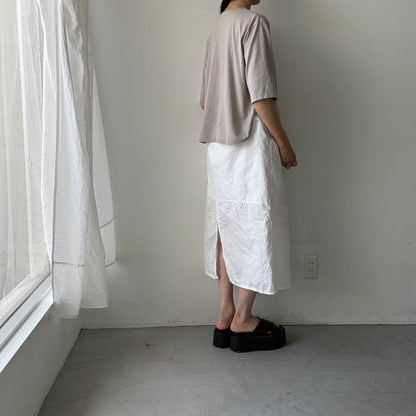 homspun 天竺5分袖カーディガン　ライトグレー