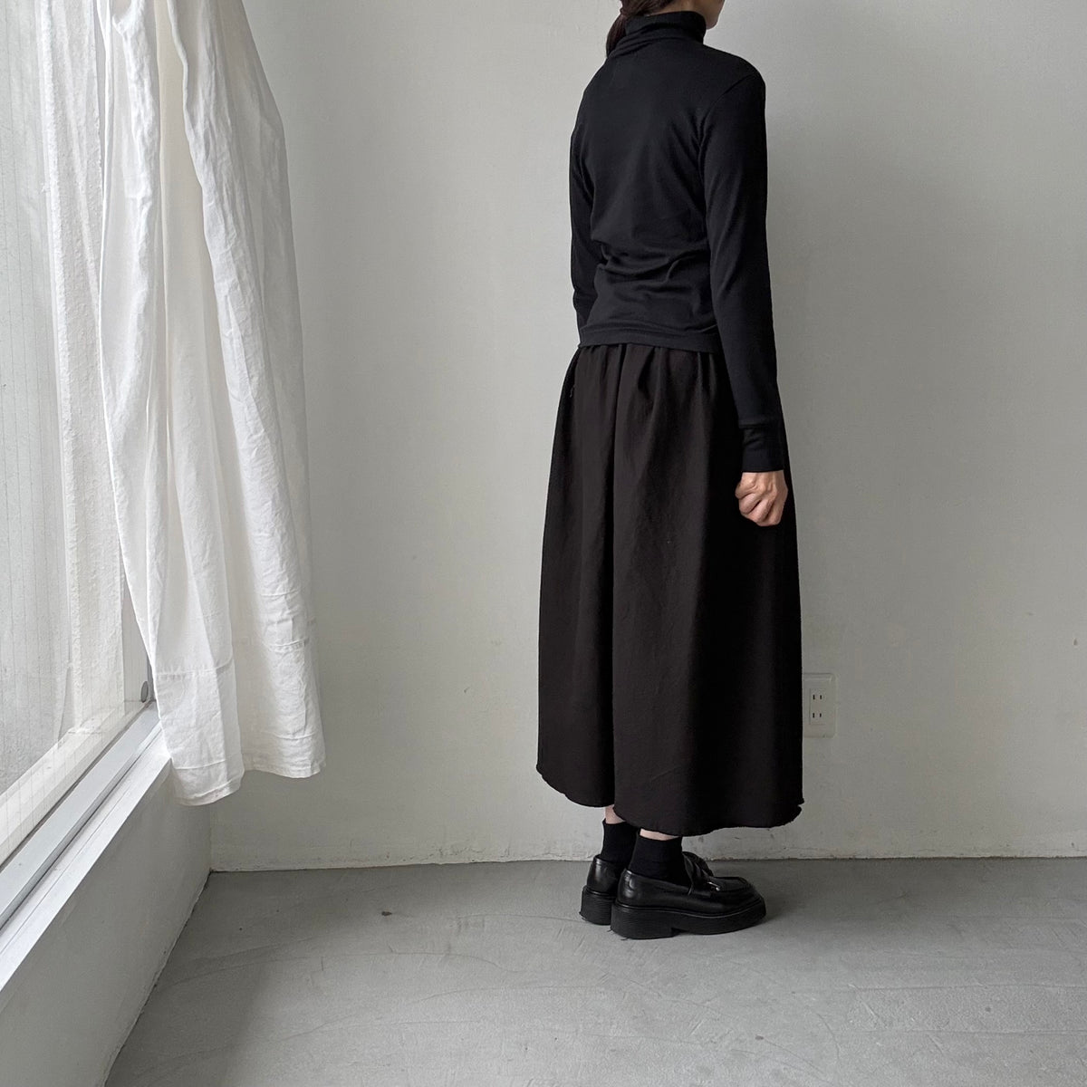 MAGALI コットンウールハイネックカットソー　ブラック