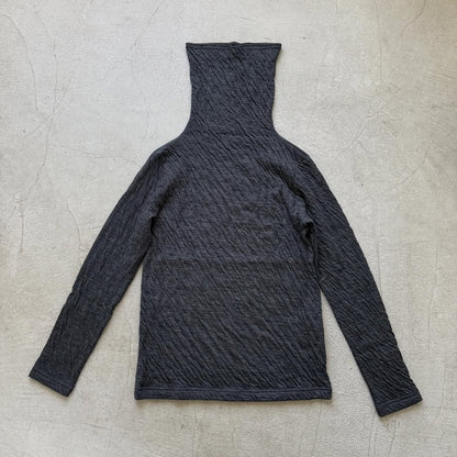 atelier naruse  ウールコットンタートルネックカットソー　杢グレー