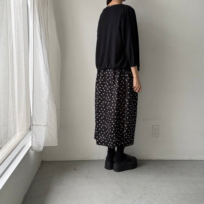 cion  コットン水玉ショルダーリボンワンピース