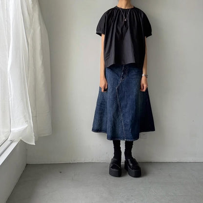 🟡週末入荷分予約受付中🟡cion  コットンシャーリングブラウス　　　ブラック