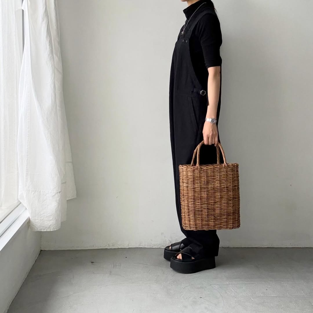 atelier naruse コットンリネンスラブオーバーオール