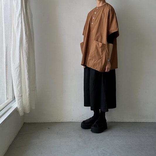 homspun コットンミニチェックビッグブラウス