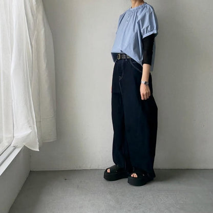 🟡週末入荷分予約受付中🟡cion  コットンシャーリングブラウス　サックスブルー