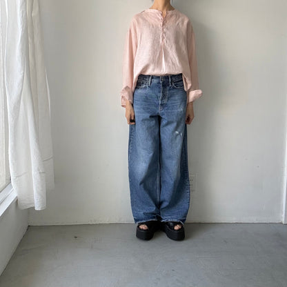atelier naruse  リネンスモックブラウス　ペールピンク