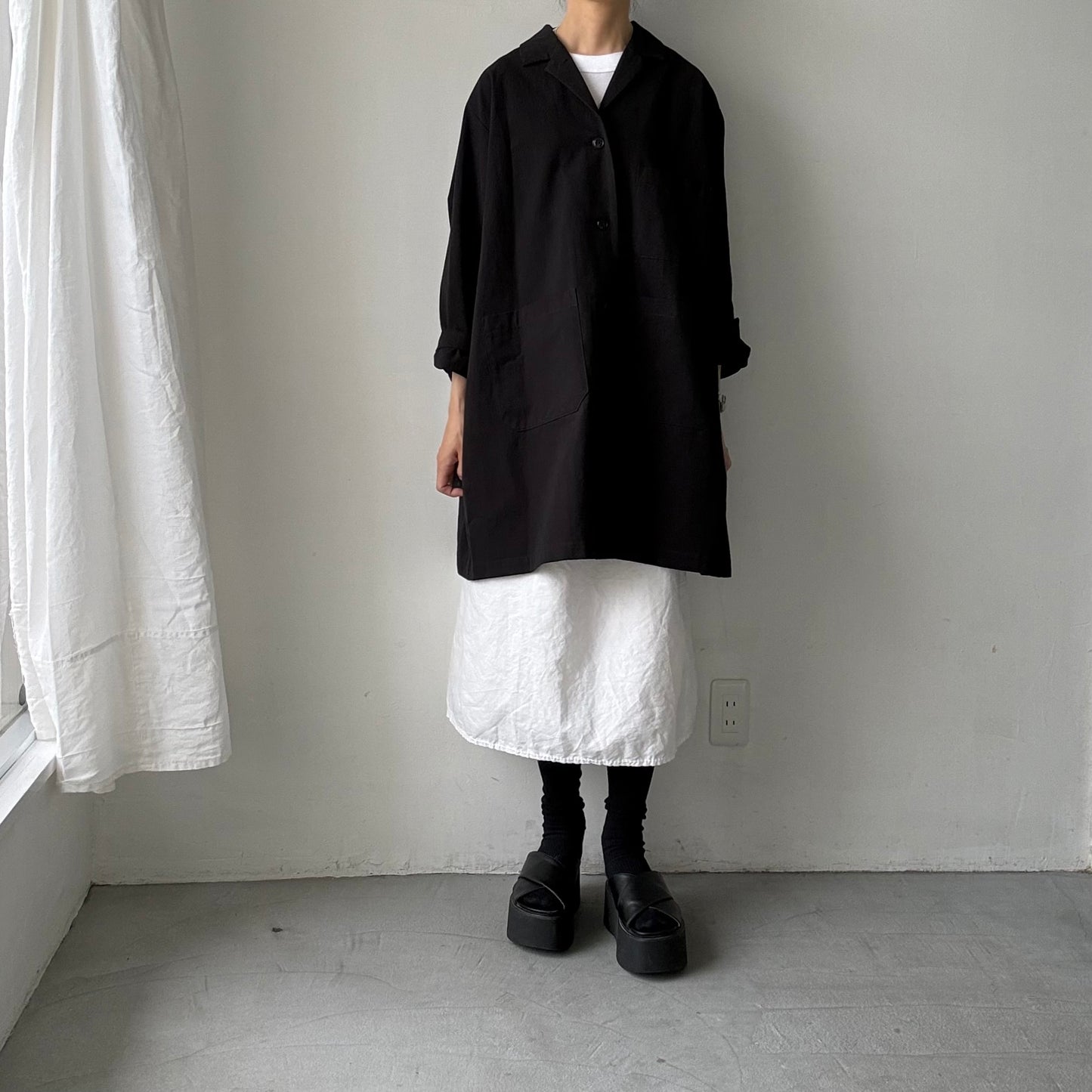 atelier d'antan Godardコットンコート　ブラック