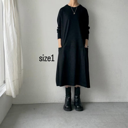 atelier naruse  スムースウールコクーンワンピース　size1