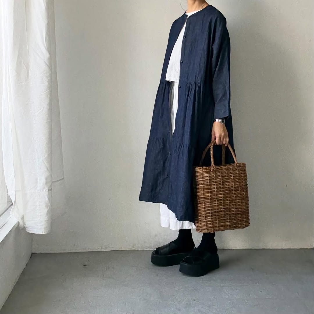 jujudhau デッドストックデニムティアードドレス