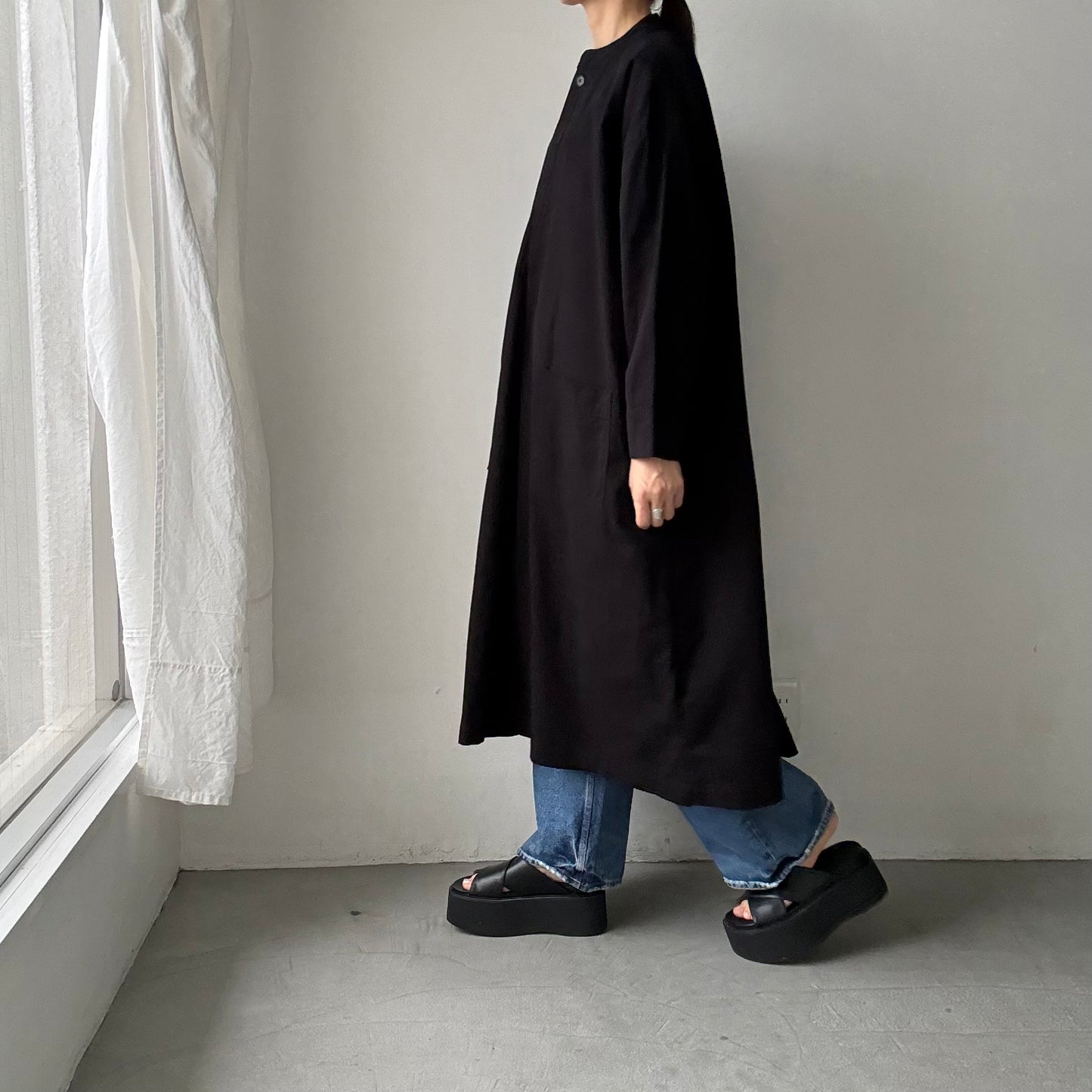 jujudhau デッドストックコットンプルオーバードレス