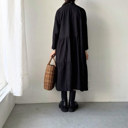 jujudhau デッドストックコットンティアードドレス　ブラック