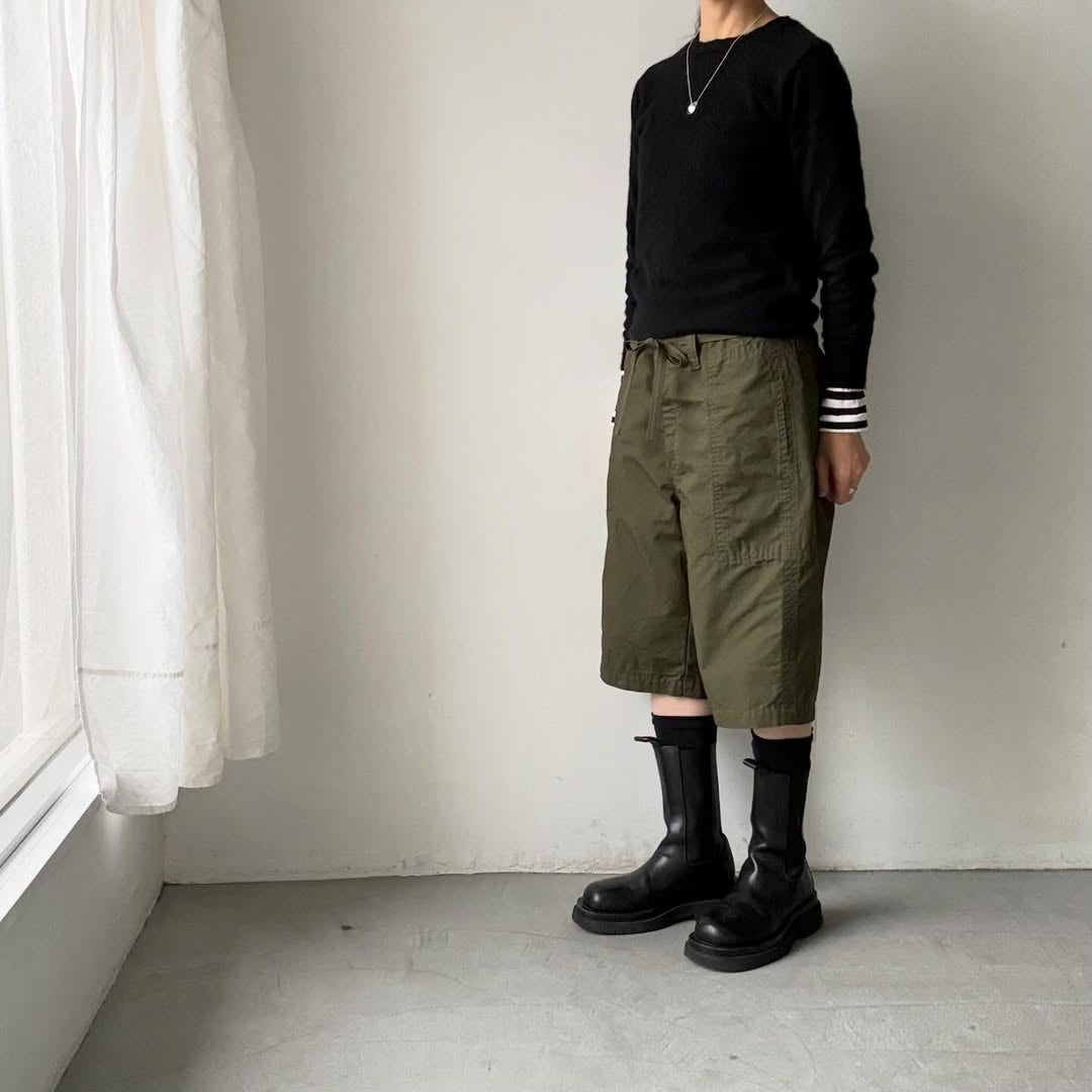 homspun  リップストップハーフパンツ　オリーブ
