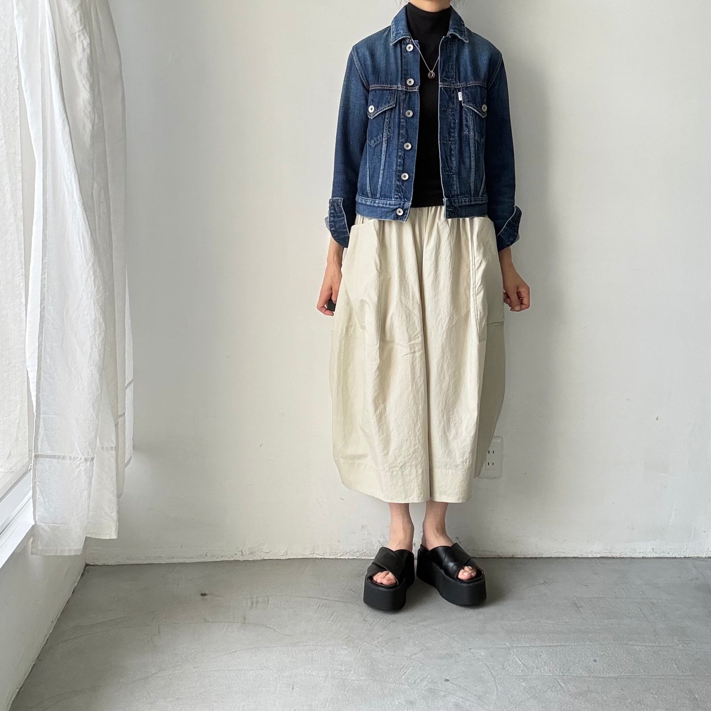 TENNE HANDCRAFTED MODERN ビッグポケットキュロット　ベージュ