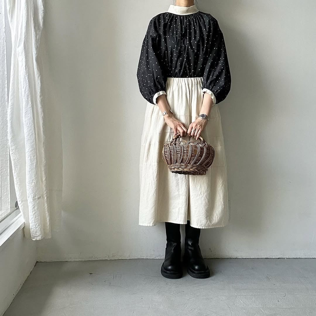 MAGALI コットンリネンスノーウィープルオーバー