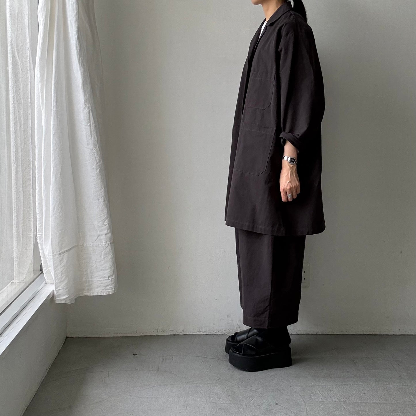 atelier d'antan Godardコットンコート　ダークグレー