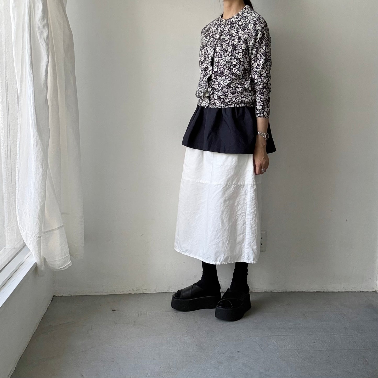 homspun  ワッフルノースリーブプルオーバー　ネイビー×ネイビー