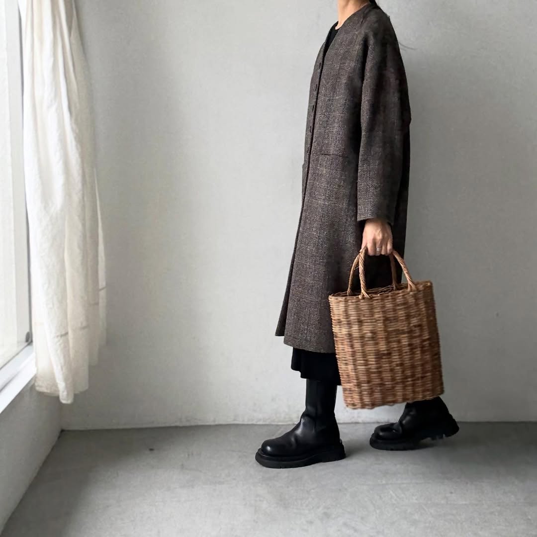 atelier naruse ハリスツイードウールコクーンコート