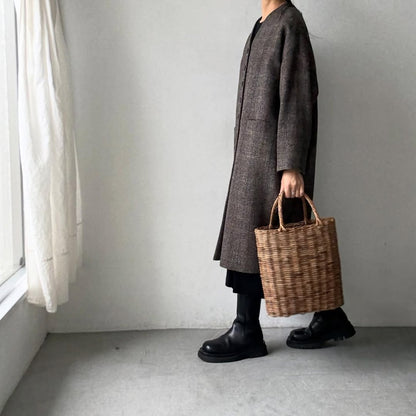 atelier naruse ハリスツイードウールコクーンコート