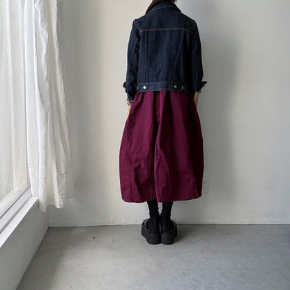 R&D.M.Co  シュリンクコットンガーメントダイバギードレス　プラム