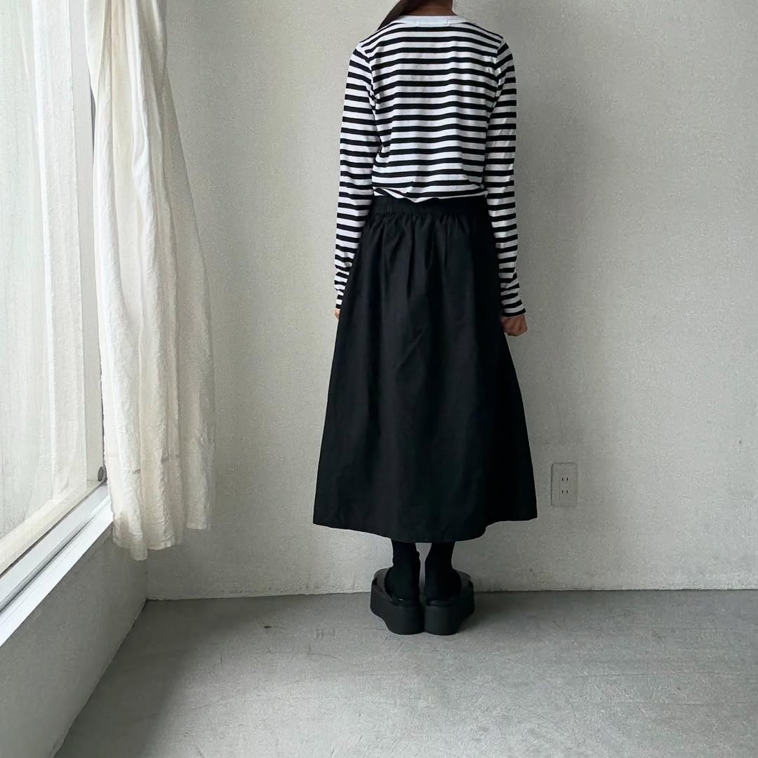 R&D.M.Co ガーゼボーダー長袖Tシャツ　ブラック　Mサイズ