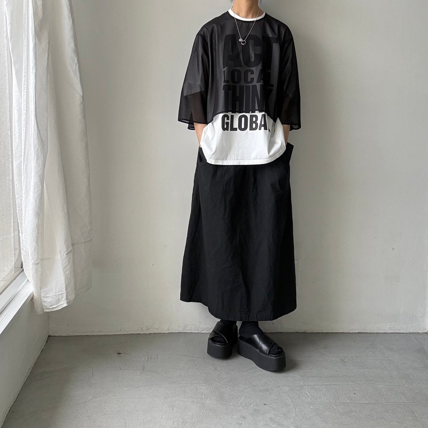 TENNE HANDCRAFTED MODERN オーガンジーショートプルオーバー