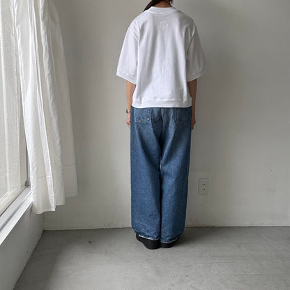 atelier d'antan  Bordet  コットンジャージー５分袖プルオーバー　ホワイト