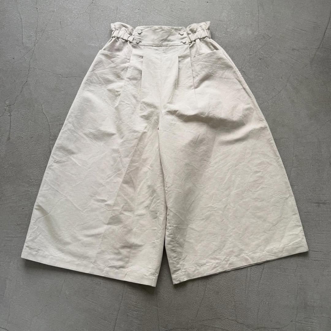 MAGALI ハイカウントコットンリネンコクーンパンツ　オートミール