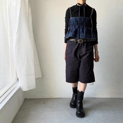 homspun  リップストップハーフパンツ　ネイビー