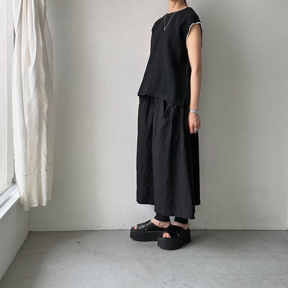 atelier naruse  リネンノースリーブブラウス