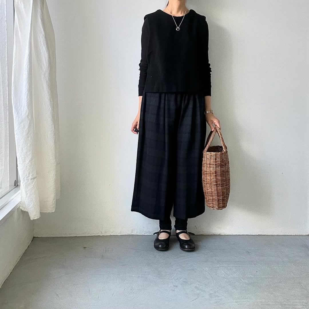 atelier naruse ウールフラノガウチョパンツ – blanc