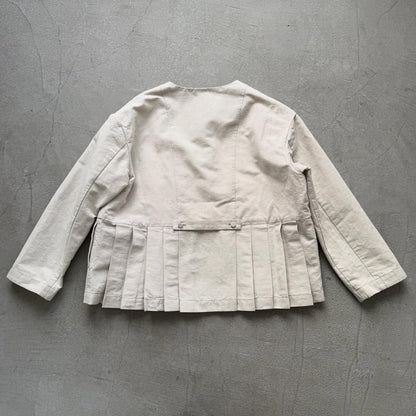 MAGALI ハイカウントコットンリネンダブルボタンジャケット　オートミール