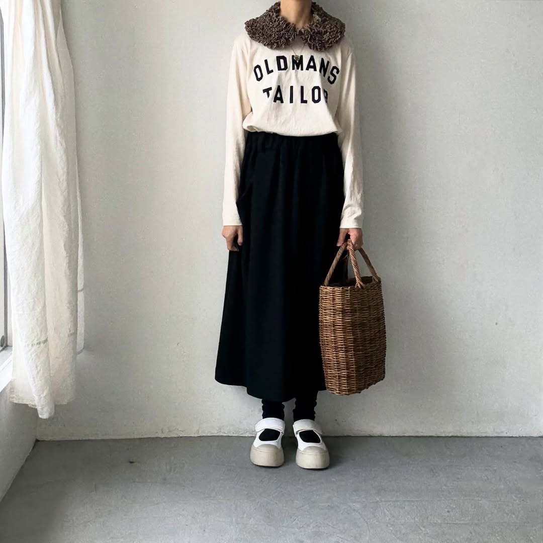 R&D.M.Co  コットンウールフリルカラー　チェック