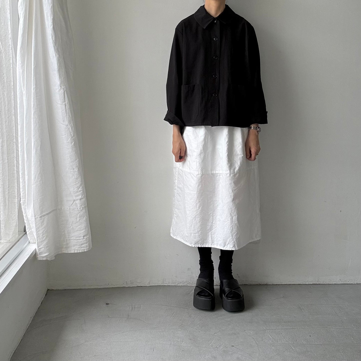 atelier d'antan Kantor コットンジャケット　ブラック