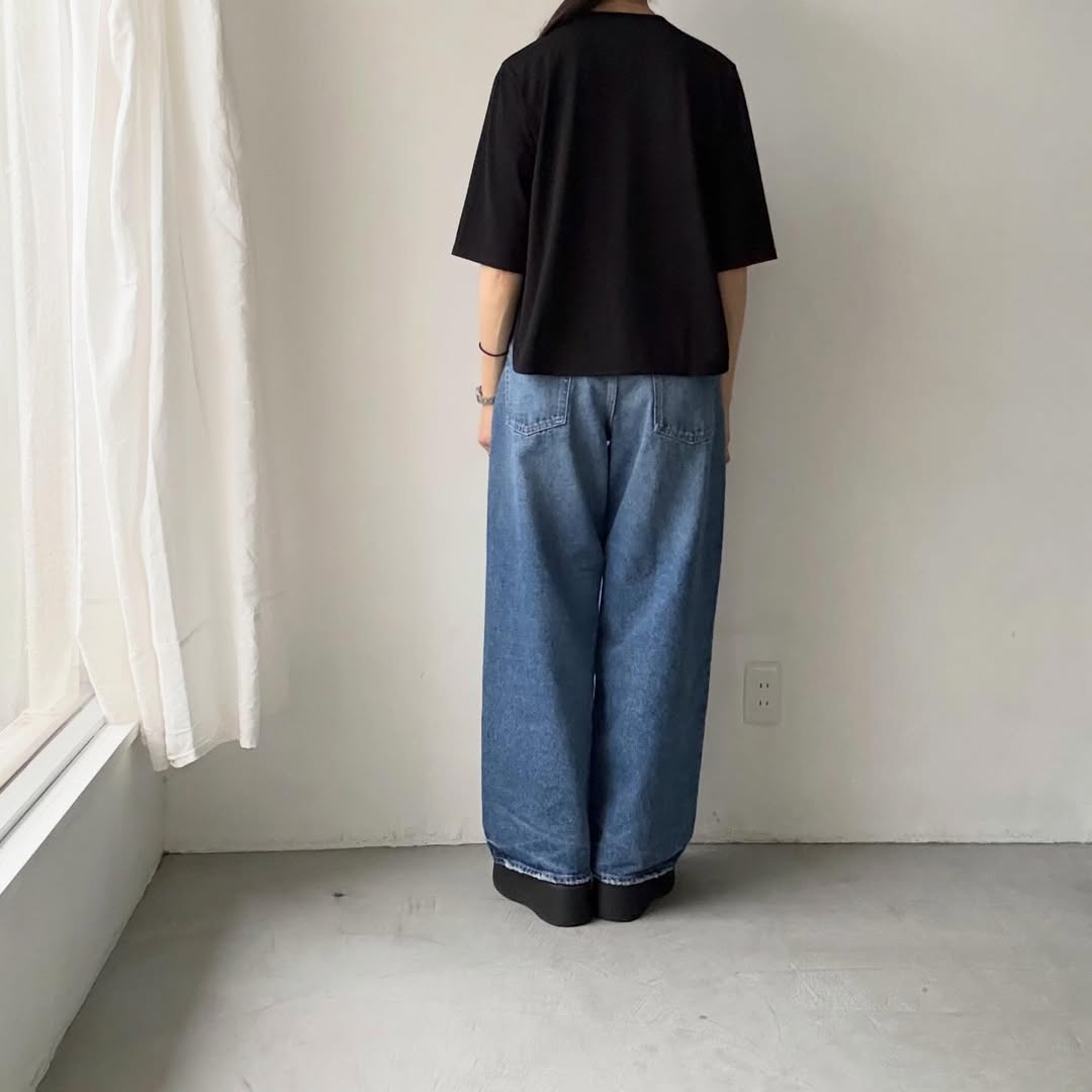 homspun  天竺5分袖カーディガン
ブラック