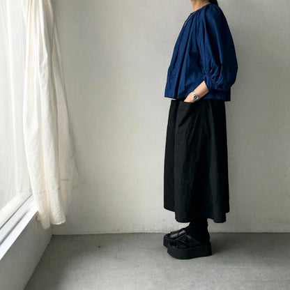R&D.M.Co インディゴブルーギャザースモック