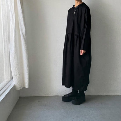 jujudhau コットンツイルプリンプドレス　