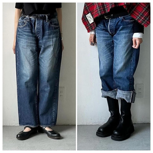 R&D.M.Co ストレートデニムパンツ(ヴィンテージライク) インディゴ