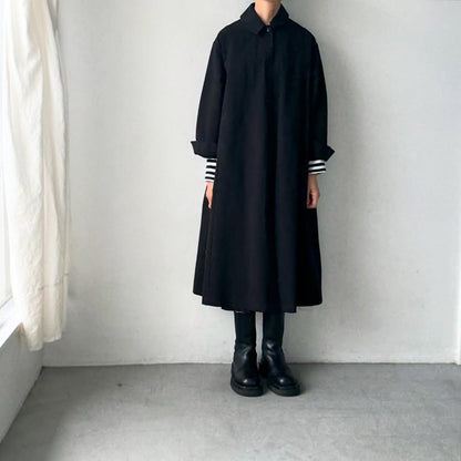 atelier d'antan Girardコットンコートワンピース　ブラック