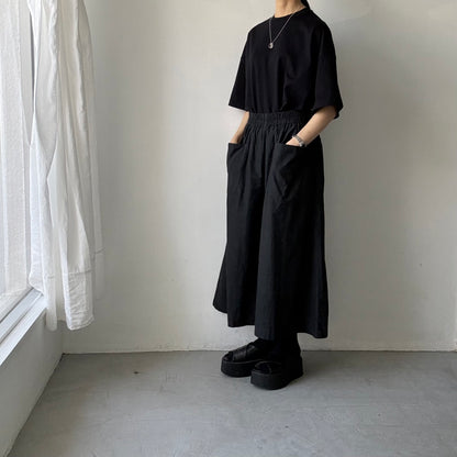 atelier naruse  コットン5分袖カットソー　ブラック