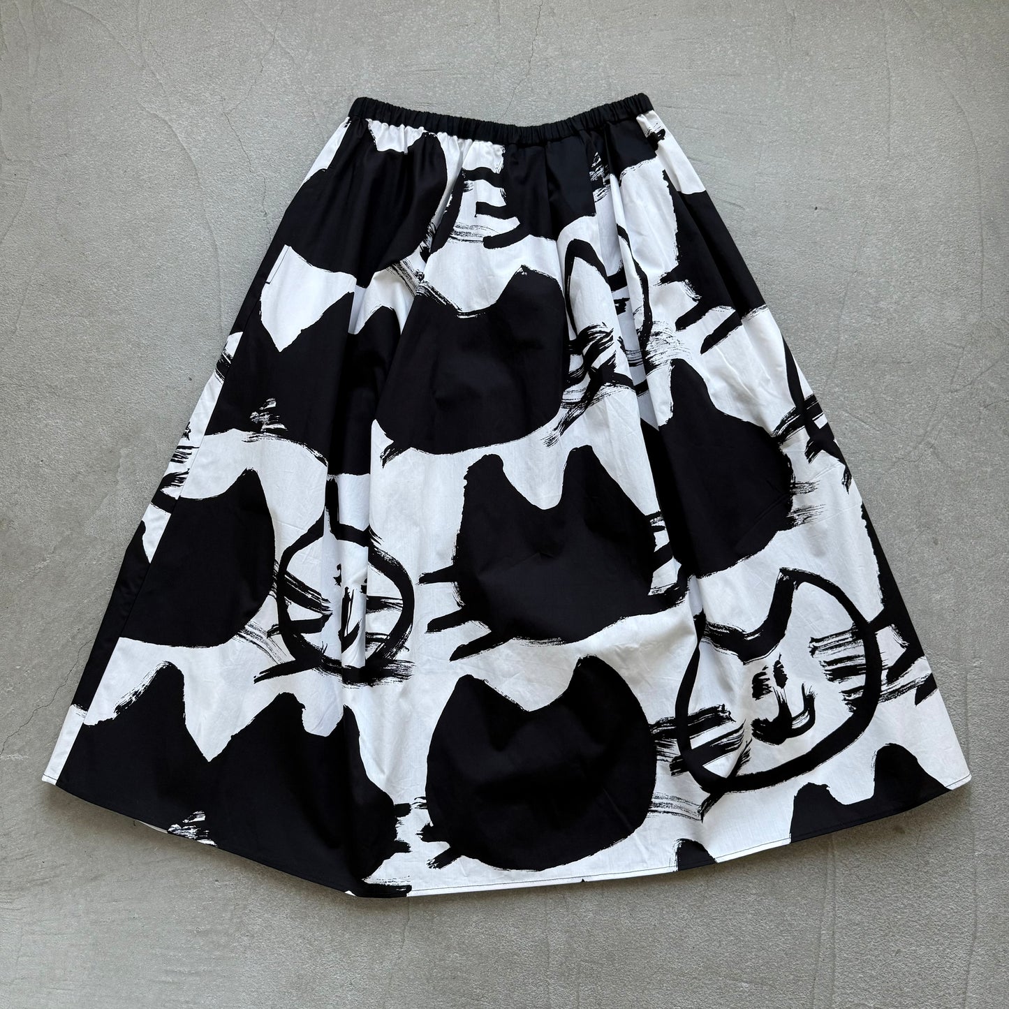 ayanoguchiaya　ネコ柄タックワイドスカート(blanc別注)