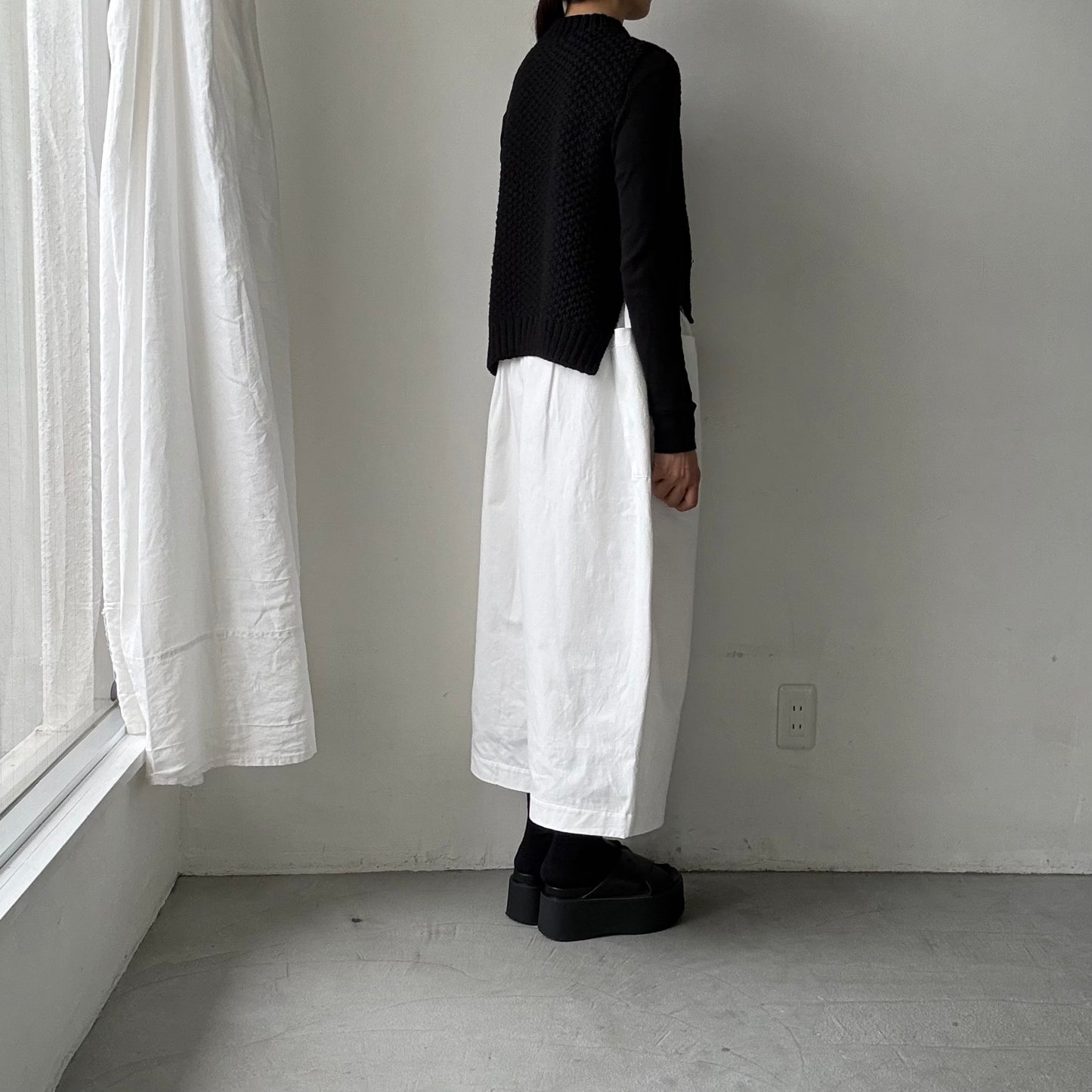 atelier d'antan Perriereコットンワイドパンツ　ホワイトsize 1
