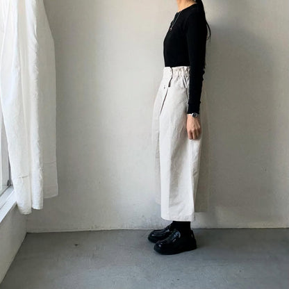 MAGALI ハイカウントコットンリネンコクーンパンツ　オートミール