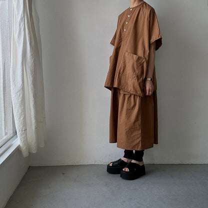 homspun コットンミニチェックビッグブラウス