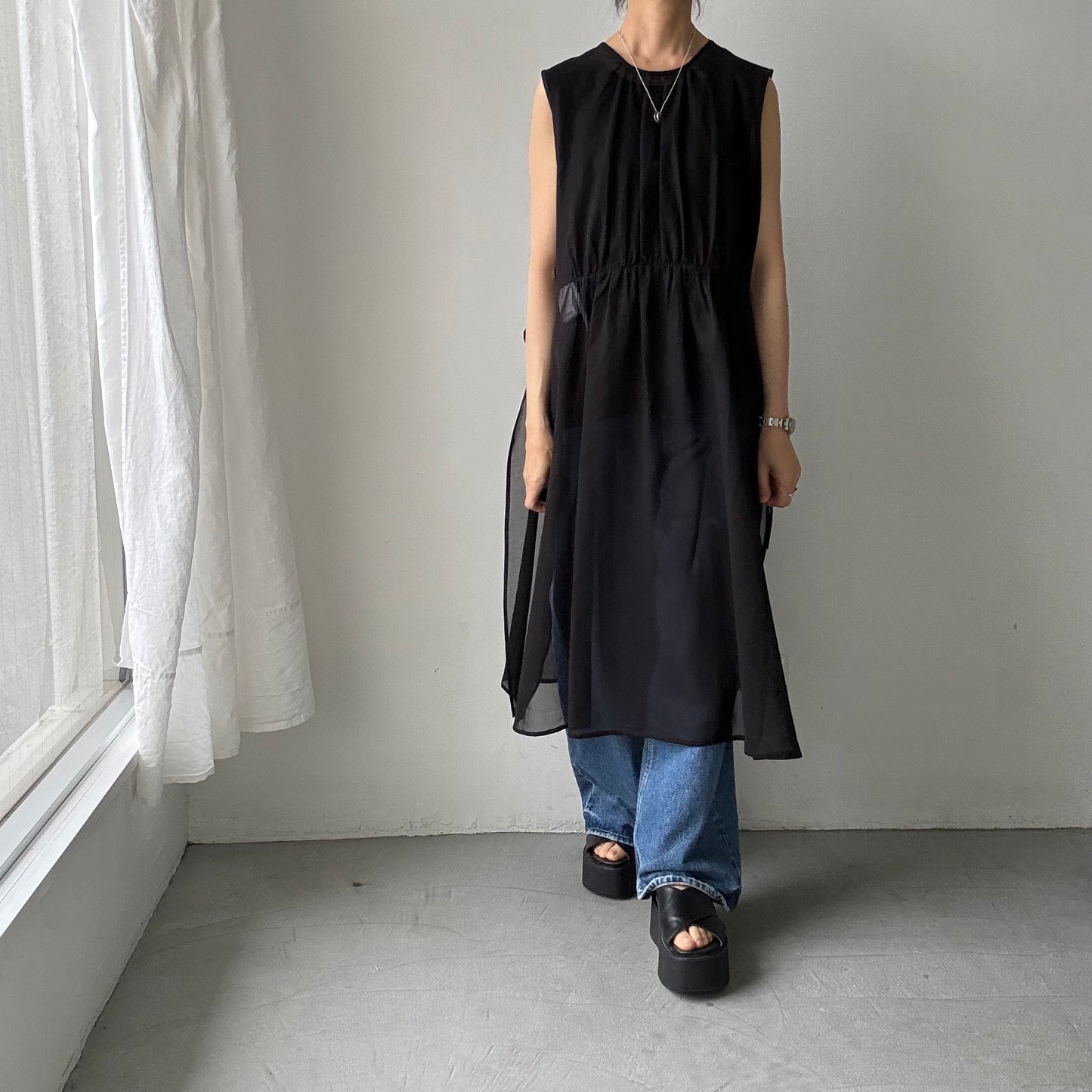 TENNE HANDCRAFTED MODERN オーガンジー2wayロングドレス