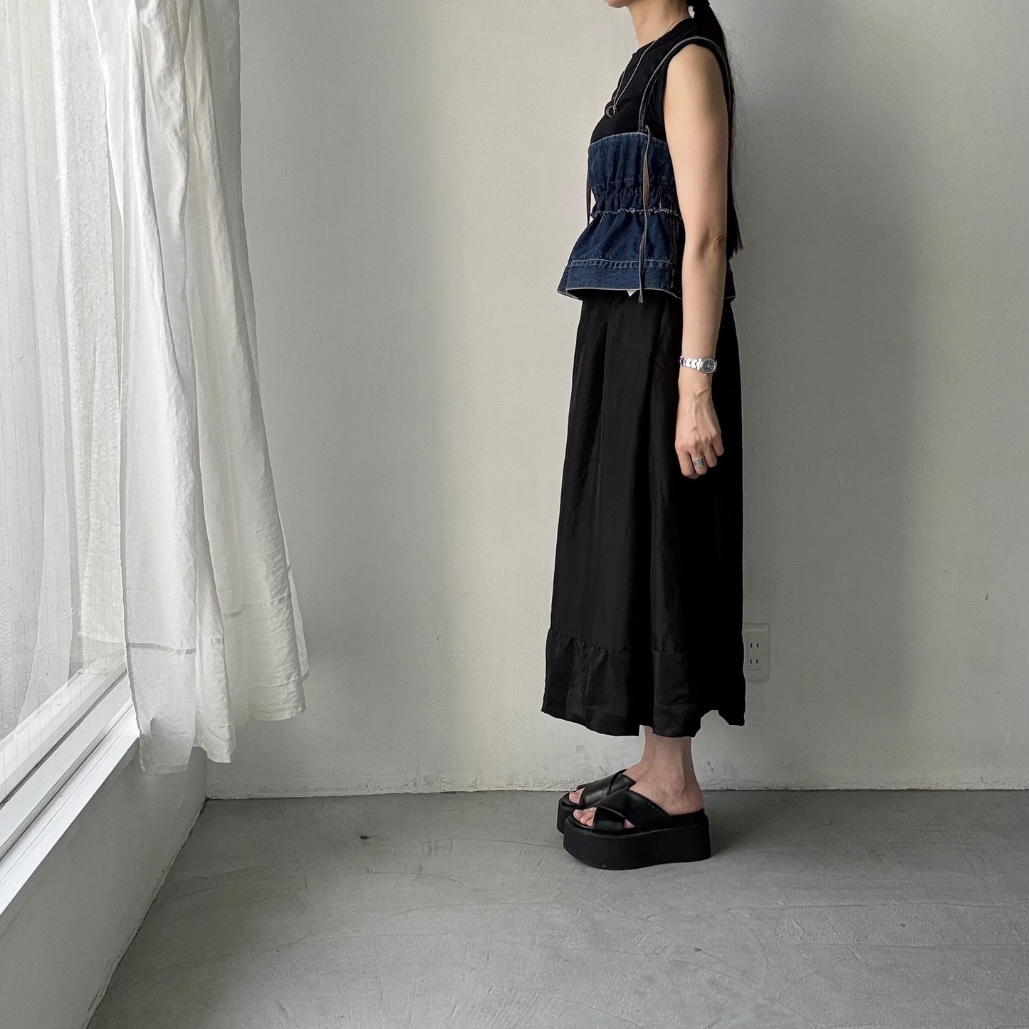 R&D.M.Co 　シルクサテンドッキングバルーンスカート
