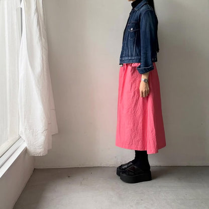 atelier naruse  ダウンプルーフコットンカットインポケットスカート　ローズピンク