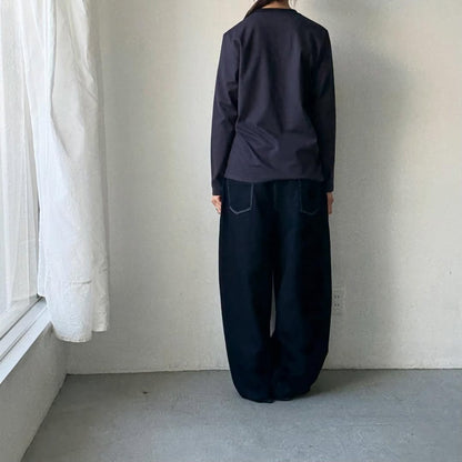 OLDMANS TAILOR OMTラバープリント長袖Tシャツ　ネイビー