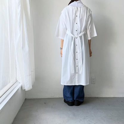 ayanoguchiaya　フリップロングシャツドレス　ホワイト