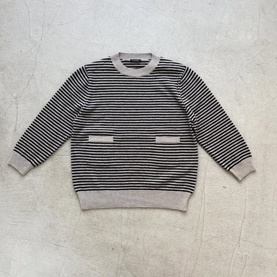 R&D.M.Co  ウールカシミアポケットプルオーバー　ボーダー